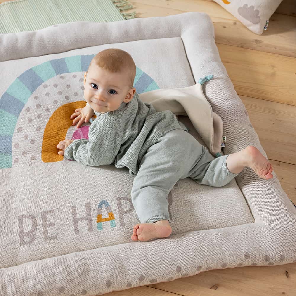 8902 - howa Baby Spielmatte, weich gepolstert, Baumwolle, Strick, 100x100x7cm